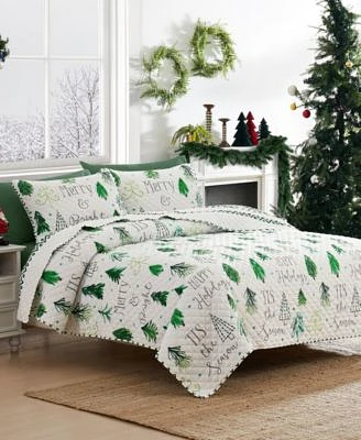 Avanti Christmas Trees Reversible Quilt Sets