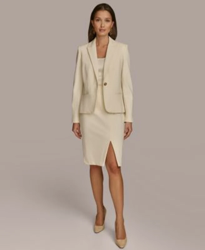 Donna Karan New York Womens One Button Blazer Pencil Skirt