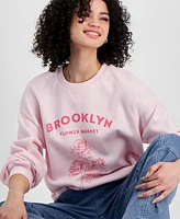 Self Esteem Juniors' Brooklyn Flower Market Graphic Sweatshirt