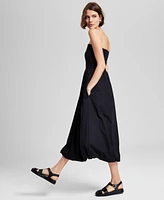 And Now This Women's Strapless Mixed Media Bubble-Hem Midi Dress, Exclusively at Macy's