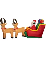 Northlight 8' Inflatable Santa's Sleigh and Reindeer Outdoor Christmas Decoration