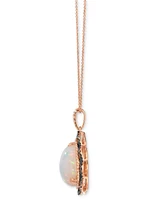 Le Vian Neopolitan Opal (3-1/2 ct. t.w.), Nude Diamond (1/4 ct. t.w.) & Chocolate Diamond (1/3 ct. t.w.) Pendant 20" Necklace in 14k Strawberry Gold