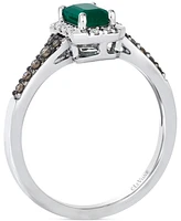 Le Vian Emerald (1/3 ct. t.w.), Nude Diamond (1/20 ct. t.w.) & Chocolate Diamond (1/6 ct. t.w.) Ring in 14k White Gold