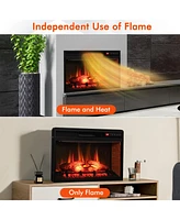 Gymax 1400W 26 Inch Electric Fireplace Insert 4777 Btu Recessed Freestanding Fireplace w/ Remote