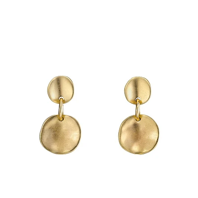 UNOde50 Metal Clad Two Uneven Round Earrings