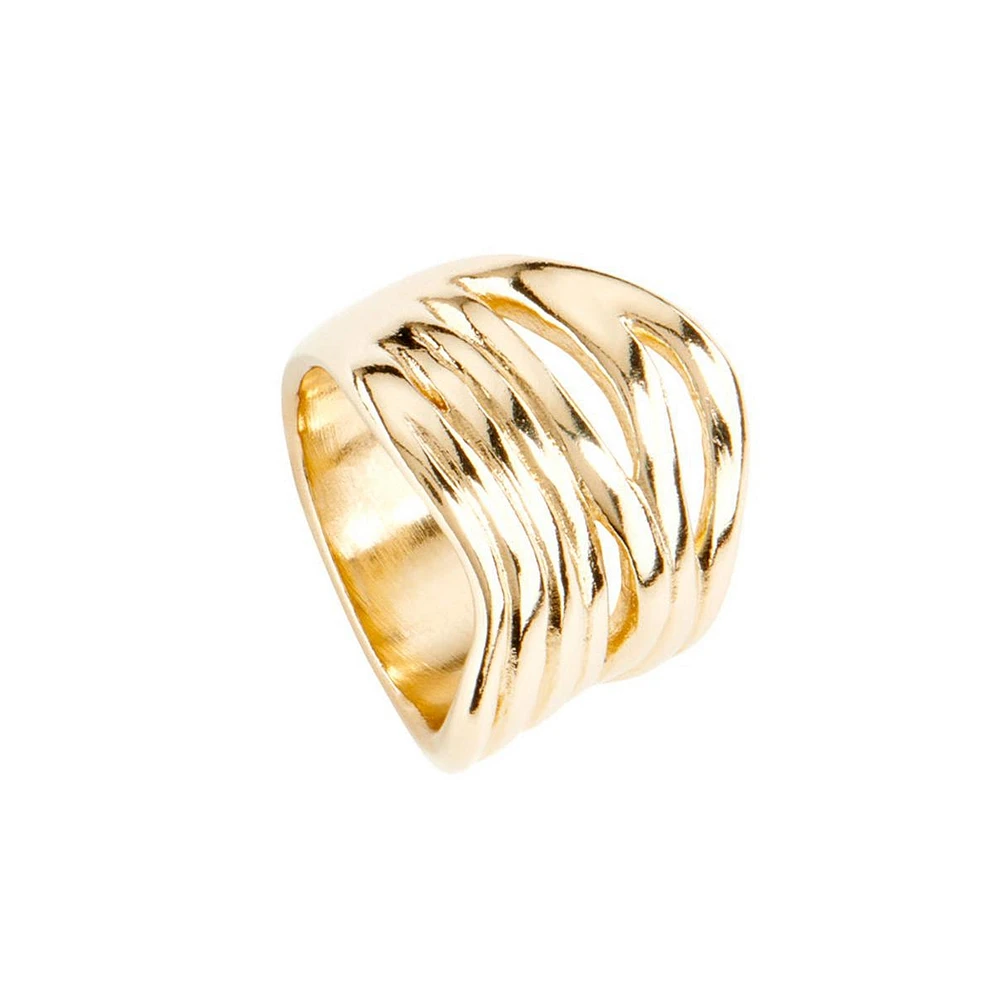 UNOde50 Horizontal Handmade Metal Alloy Ring