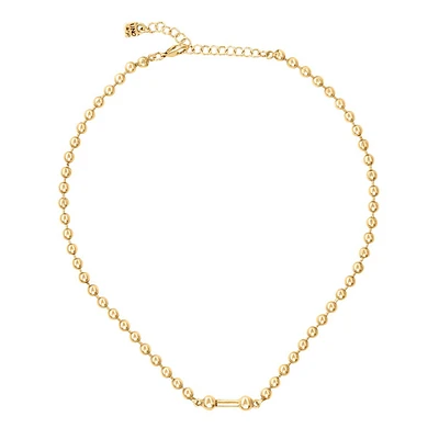 UNOde50 18K Gold Plated Cylindrical Charm Necklace