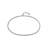 UNOde50 Sterling Silver Metal Braided Chain Shape Necklace