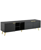 Slickblue Modern Minimalist Geometric Tv Cabinet – Multi-Functional Tv Stand for TVs Up to 80”