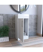 Depot E-Shop Sevilla Bathroom Vanity with Single Door Cabinet, White