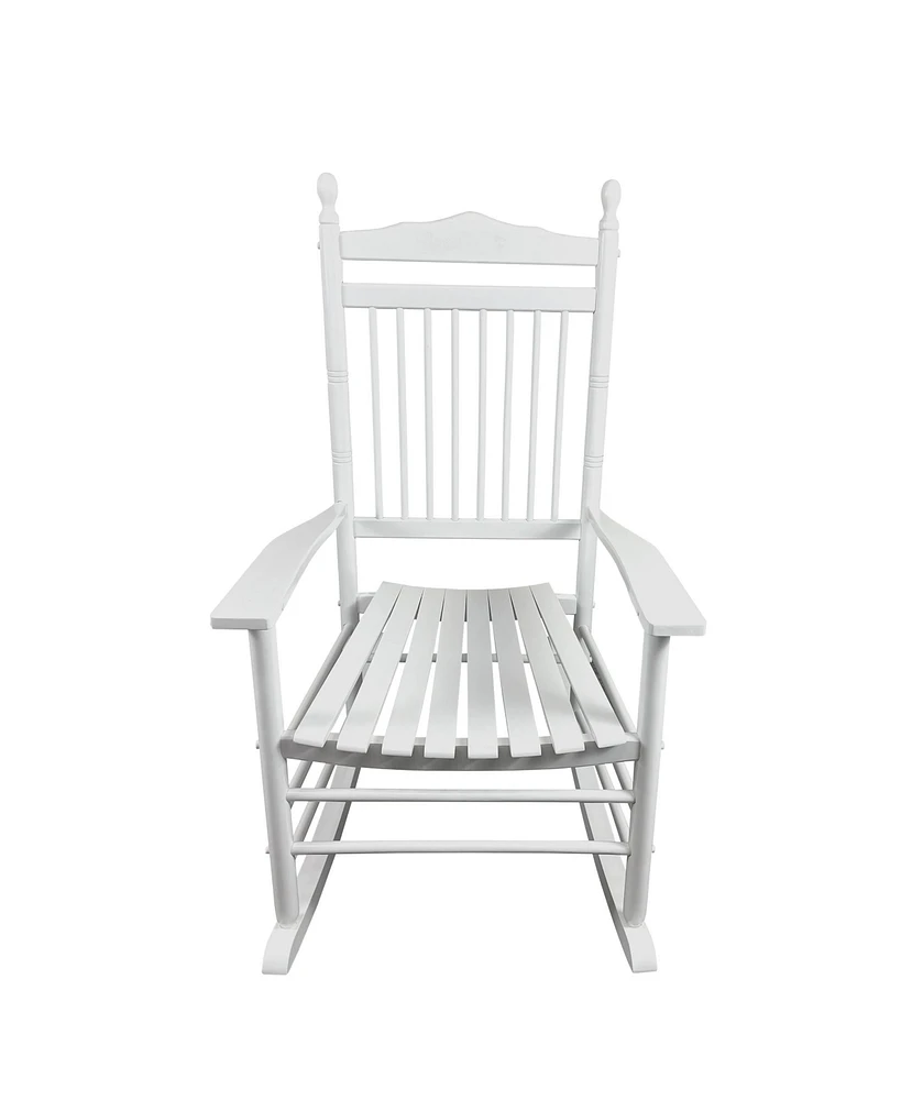 Slickblue White Adult Rocking Chair for Balcony or Porch, Stylish Outdoor Seating for Relaxation