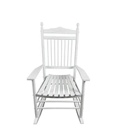 Slickblue White Adult Rocking Chair for Balcony or Porch, Stylish Outdoor Seating for Relaxation