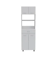 Depot E-Shop Mucura Microwave Double Door Cabinet, One Drawer, One Shelf For Microwave, White