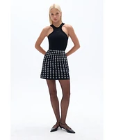 Nocturne Women's Eyelet Detailed Mini Skirt