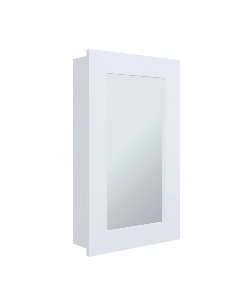 Kiana Medicine Cabinet, 1 Door, 3 Shelves, 25.70" H, 1 Mirror, Black Wengue