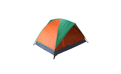 Slickblue 2-Person Double Door Camping Dome Tent - Orange & Green Outdoor Shelter for Adventure Lovers