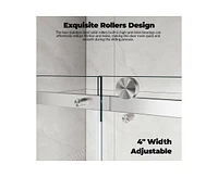 gaomon Shower Door, 44-48" W × 76" H Frameless Sliding Shower Door,Waterproof Glass Shower Door with Stainless Steel Handle and Seal Strip, 5/16"