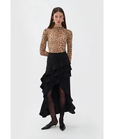 Nocturne Women's Long Skirt with Flounced