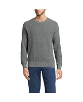 Lands' End Men's Long Sleeve Cotton Cashmere Waffle Sweater