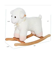 Slickblue harming White Baby Rocking Horse – Pink Sheep Design for Toddlers