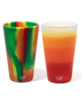 Silipint Pint Glasses: 2 pk - Marigold & Habiscus