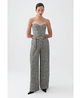 Nocturne Women's Belted High Waist Pants