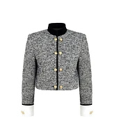 Nocturne Women's Gold Button Detailed Crop Jacket