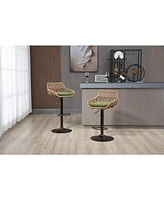 Streamdale Furniture Swivel Bar Stools Set Of 2 Adjustable Counter Height Chairs With Footrest For Kitchen