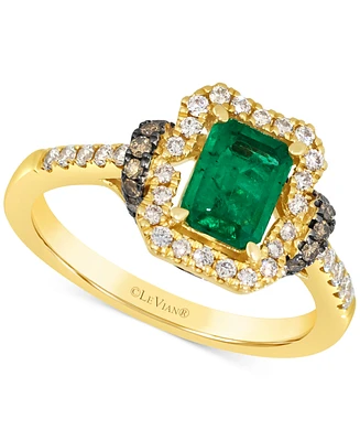 Le Vian Emerald (3/4 ct. t.w.), Chocolate Diamond (1/5 ct. t.w.) & Nude Diamond (1/4 ct. t.w.) Ring in 14k Honey Gold