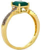 Le Vian Emerald (1-1/5 ct. t.w.), Chocolate Diamond (1/5 ct. t.w.) & Nude Diamond (1/20 ct. t.w.) Ring in 14k Honey Gold