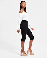 Bar Iii Women's Double-Zip Ponte-Knit Capri Pants, Exclusively at Macy's