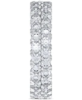 Diamond Double Row Eternity Ring (3 ct. t.w.) Platinum, 14k White Gold, or Rose Created for Macy's