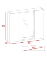 Streamdale Furniture Ellegrini 1-Drawer Medicine Cabinet Wengue