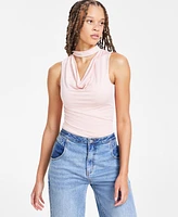 Bar Iii Women's Cowlneck Sleeveless Bodysuit, Exclusively at Macy's