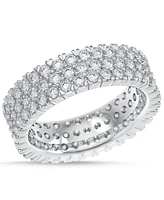 Diamond Three-Row Eternity Ring (3 ct. t.w.) Platinum, 14k White Gold, or Rose Gold