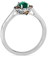 Le Vian New Emerald (3/8 ct. t.w.) & Diamond (1/10 ct. t.w.) Engagement Ring in 14k White Gold