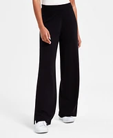 Bar Iii Women's Sweater-Knit Slit-Hem Pants, Exclusively at Macy's