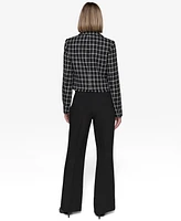 Karl Lagerfeld Paris Women's Tweed Windowpane Jacket