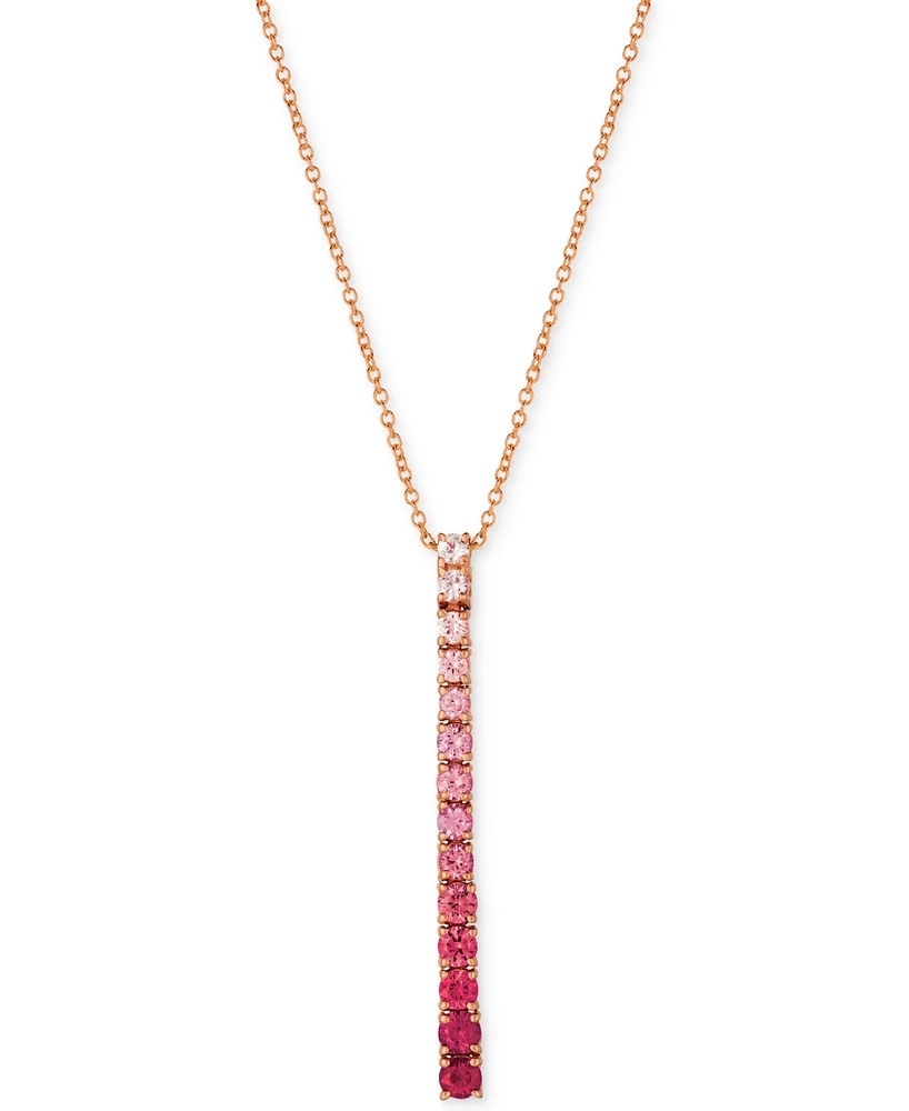 Le Vian Pink Ombre Sapphire 18" Pendant Necklace (3/4 ct. t.w.) in 14k Rose Gold