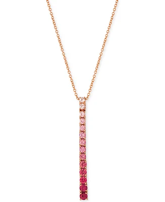 Le Vian Pink Ombre Sapphire 18" Pendant Necklace (3/4 ct. t.w.) in 14k Rose Gold