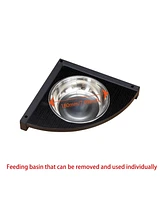 Streamdale Furniture Adjustable Dog Feeder Stainless Steel Bowl, 180° Rotation for Inside/Outside Crate