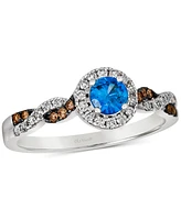 Le Vian Ceylon Sapphire (1/3 ct. t.w.) & Diamond (1/4 ct. t.w.) Ring in 14k White Gold