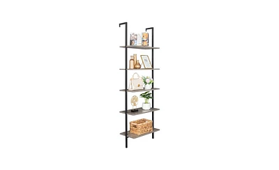 Slickblue Industrial 5-Tier Modern Ladder Shelf for Home and Office