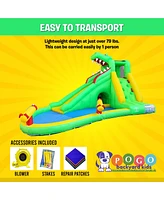 Pogo Bounce House Backyard Kids Gator Inflatable Water Park for Kids