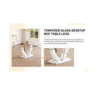 Streamdale Furniture Rectangular Glass Table | 6-8 Seater | Modern and Minimalist