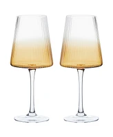 Anton Studio Designs Empire Wine Glasses Amber, Set of 2