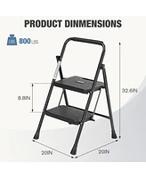 Streamdale Furniture Sturdy 2-Step Ladder Stool Safety and Convenience Combined