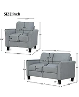 Streamdale Furniture Living Room Furniture Armrest Single Sofa And Loveseat Sofa