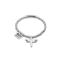 UNOde50 Sterling Silver Metal Beads Dragonfly Exquisite Bracelet