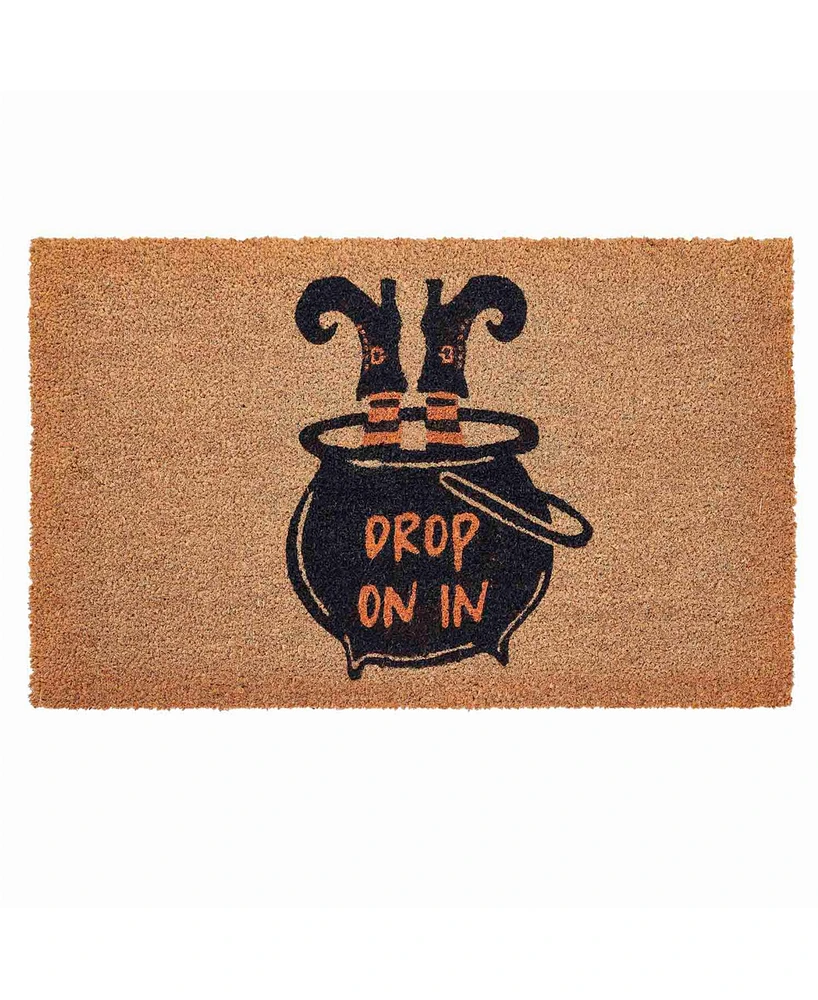 Vcny Home Drop on In Halloween Coir Outdoor Doormat, 18" x 30"